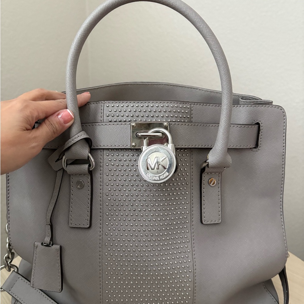 Michael Kors Large Gray Micro Studded Women's Bag/Wallet
